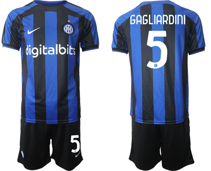 Men 2022-2023 Club Inter Milan home blue 5 Soccer Jersey